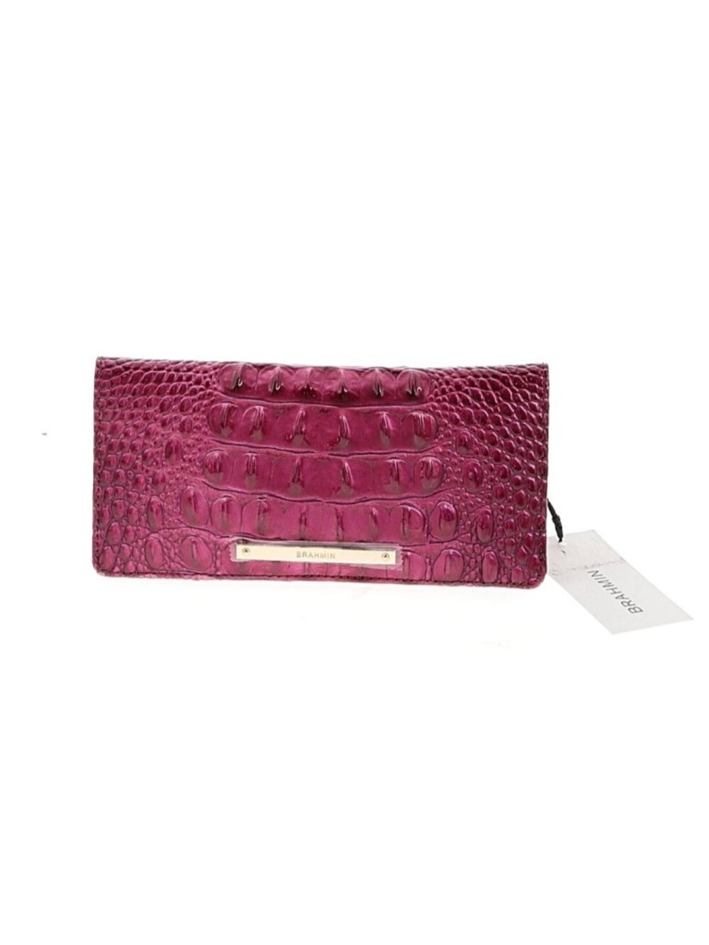 NWT Brahmin Ady Wallet in Pomegranate Melbourne Croc-embossed Leather